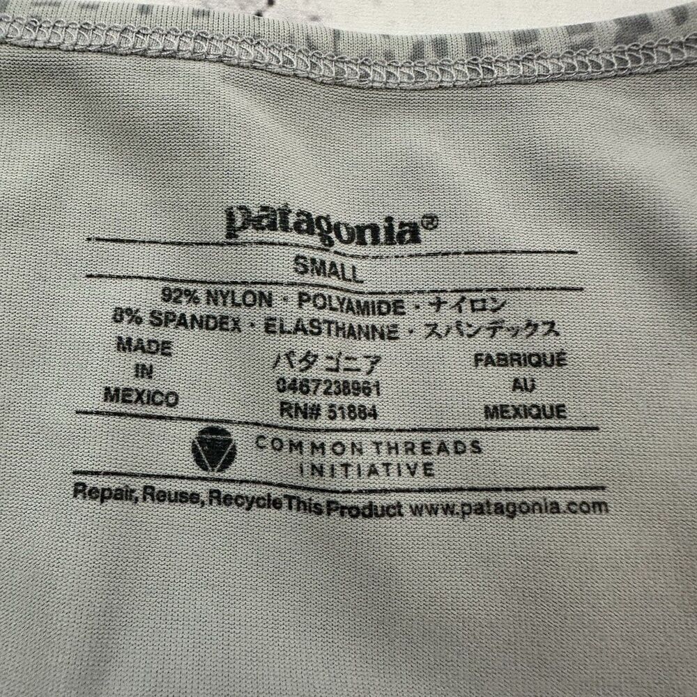 Patagonia Womens Bandha Tank Top Size S Light Gray Floral Stretch Scoop Neck - Picture 4 of 7